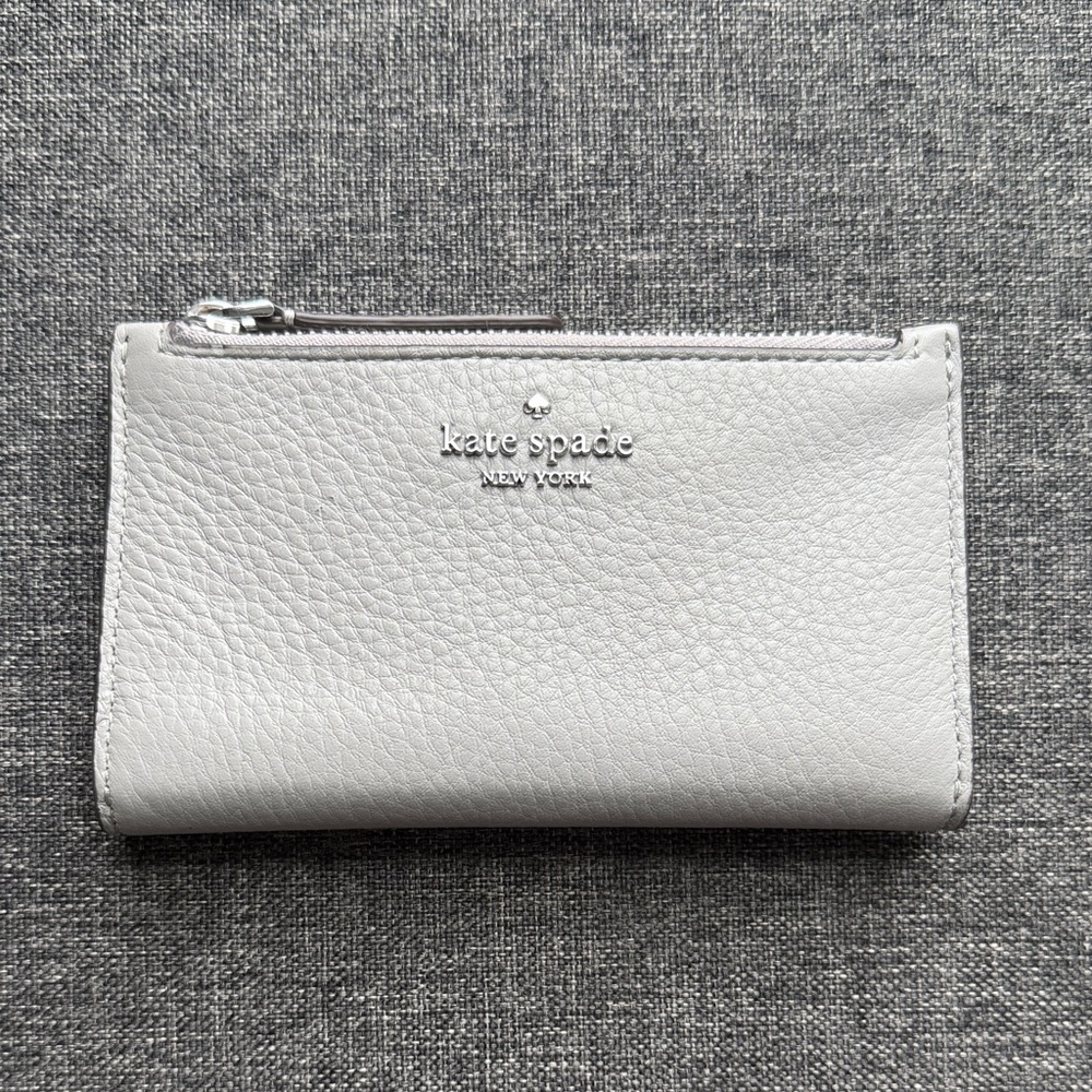 Kate Spade Light Gray Slim Bifold Wallet